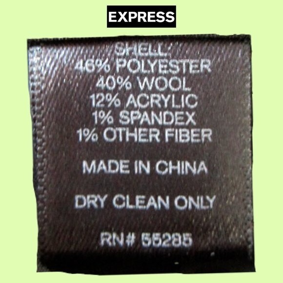 EXPRESS NEW Minimalist EDITOR Herringbone Faux Leather Trim Wide Leg Trouser 6 - Picture 11 of 12